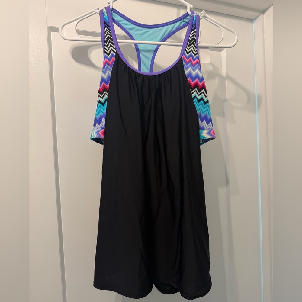 Colorful Chevron Women's Tank Swim Top